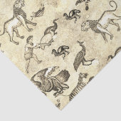 Classy Romeins Mozaïek Dieren Beige Tissuepapier (Detail)