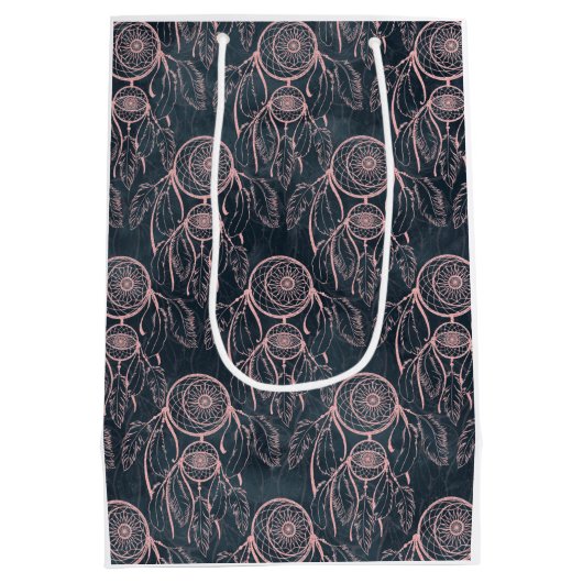 Classy Roos Gold dreamcatcher Gray Pattern Medium Cadeauzakje (Achterkant)