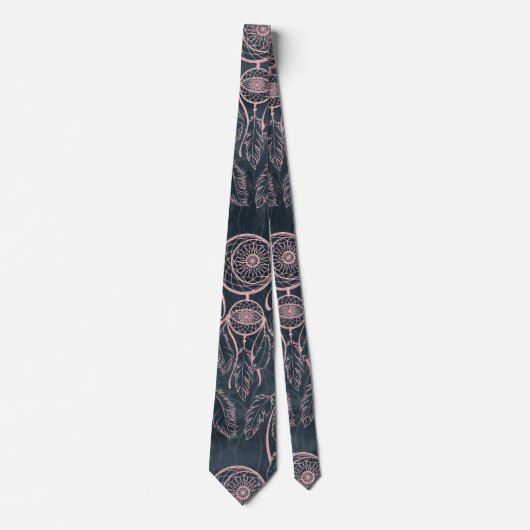 Classy Roos Gold dreamcatcher Gray Pattern Stropdas (Voorkant)