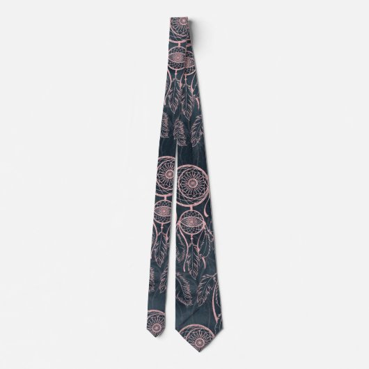Classy Roos Gold dreamcatcher Gray Pattern Stropdas (Achterkant)