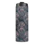 Classy Roos Gold dreamcatcher Gray Pattern Thermosbeker (Voorkant)