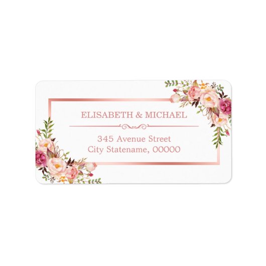 Classy Roos Gold Lijst Etiket (Voorkant)