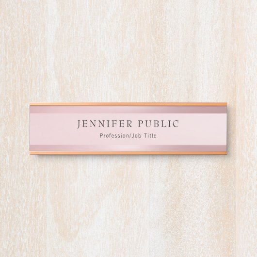 Classy Roos Gold Sjabloon Moderne Professional Deurbordje (Voorkant)