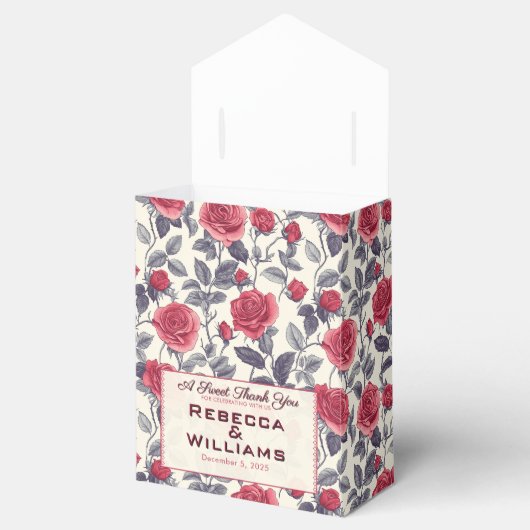 Classy Roos gunstbox voor tuinthemafeest Bedankdoosjes (Geopend)