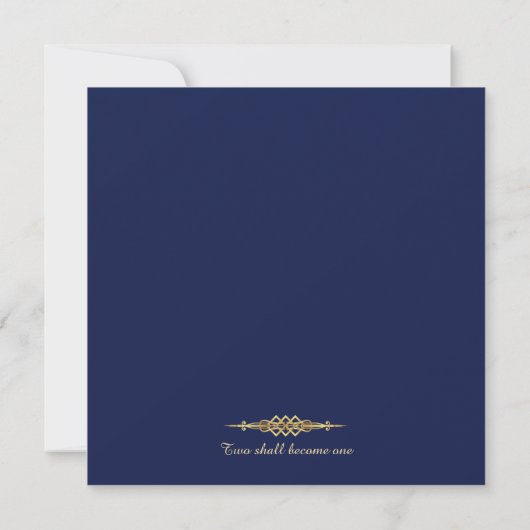 Classy Royal Blue Gold Frame Faire-part de mariage (Dos)