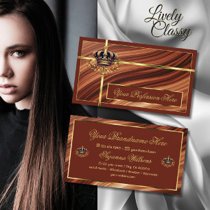 Classy Royal Brown Gold Crown Edel en indrukwekken Visitekaartje