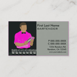Classy roze bartender visitekaartjes