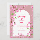 CLASSY ROZE BLOEMIGE BRUILOFT KAART (Voorkant)