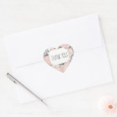 Classy Roze en Zwarte Rozen Dank u Hart Sticker (Envelop)