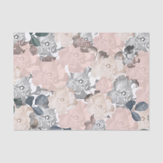 Classy roze en zwarte Rozen Tissuepapier (Voorkant)