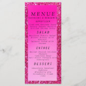 Classy roze Glitter bruiloft Menu (Voorkant)
