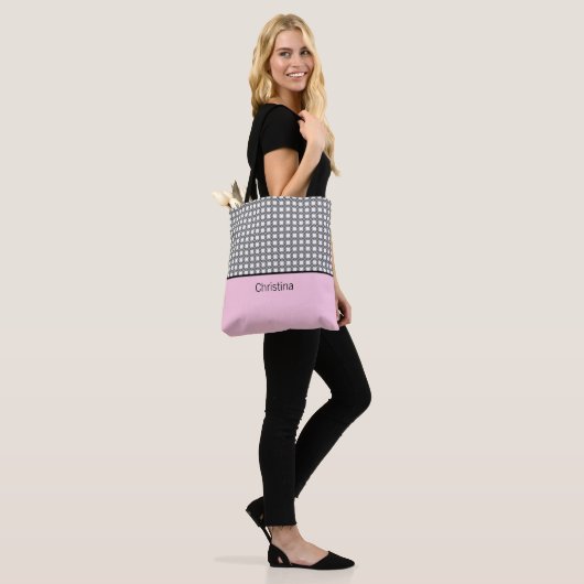 Classy roze monogram draagtas (Op model)