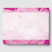 Classy roze roos bloem boeket bruiloft gastenboek (Achterkant)