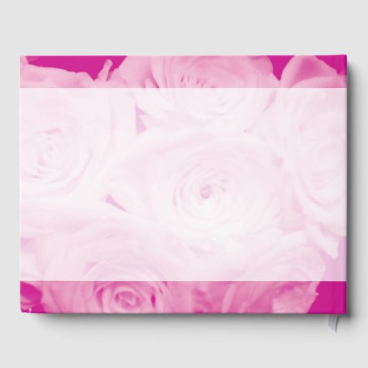 Classy roze roos bloem boeket bruiloft gastenboek (Achterkant)