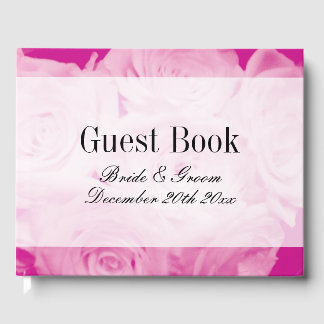 Classy roze roos bloem boeket bruiloft gastenboek