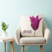 Classy roze tulp Een monogram aanpasbaar kussen (Stoel)