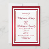 Classy Ruby Rood & Wit Kerstfeest Kaart (Voorkant)
