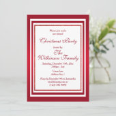 Classy Ruby Rood & Wit Kerstfeest Kaart (Staand voorkant)