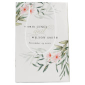 Classy Rustic Blush Greenery Floral Bunch Wedding Medium Cadeauzakje (Voorkant)