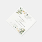 Classy Rustic White Greenery Floral Bunch Wedding Servet (Hoek)