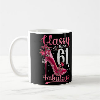Classy Sassy 61 And Faburlous 61st Birthday Floral Koffiemok