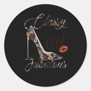 Classy Sassy 66 Fabulous Flower High Heel 66th Ronde Sticker