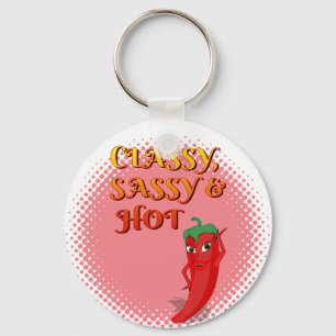 Classy Sassy En Hot Pepper Diva Roze Sleutelhanger