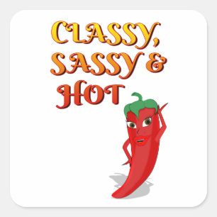 Classy Sassy en Hot Pepper Diva Vierkante Sticker
