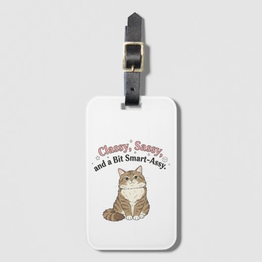 Classy, Sassy & Smart-Assy Cat Design Bagagelabel (Voorkant (verticaal))