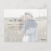 Classy Save the Date 4 Photo Elegant Modern Briefkaart (Achterkant)