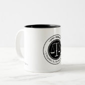 Classy Scales of Justice | Wettelijke vennootschap Tweekleurige Koffiemok (Voorkant links)