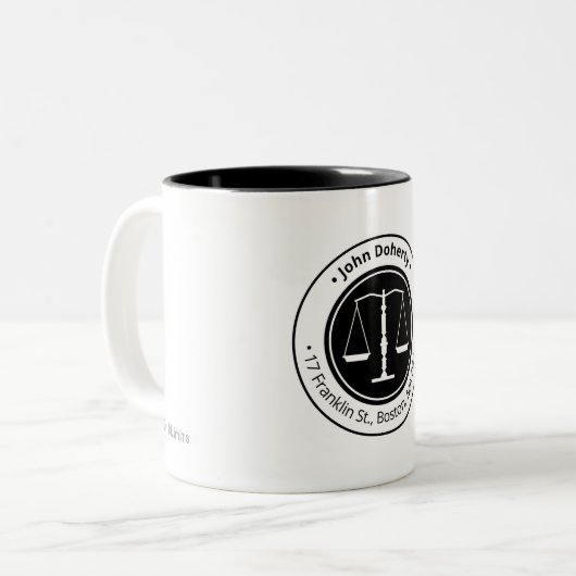 Classy Scales of Justice | Wettelijke vennootschap Tweekleurige Koffiemok (Voorkant links)