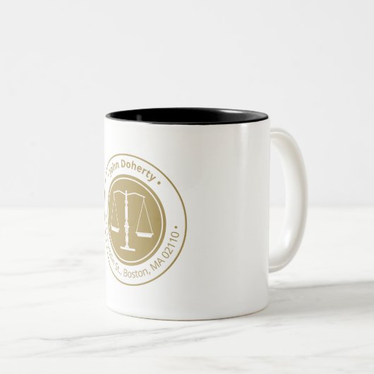 Classy Scales of Justice | Wettelijke vennootschap Tweekleurige Koffiemok (Voorkant rechts)