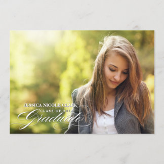 Classy Script 2013 Afstuderen Foto uitnodigen Kaart