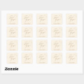 Classy Script Afstudeerder Party Bedankt Envelope  Vierkante Sticker (Vel)