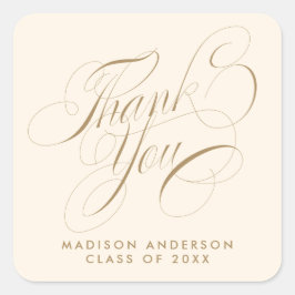 Classy Script Afstudeerder Party Bedankt Envelope  Vierkante Sticker