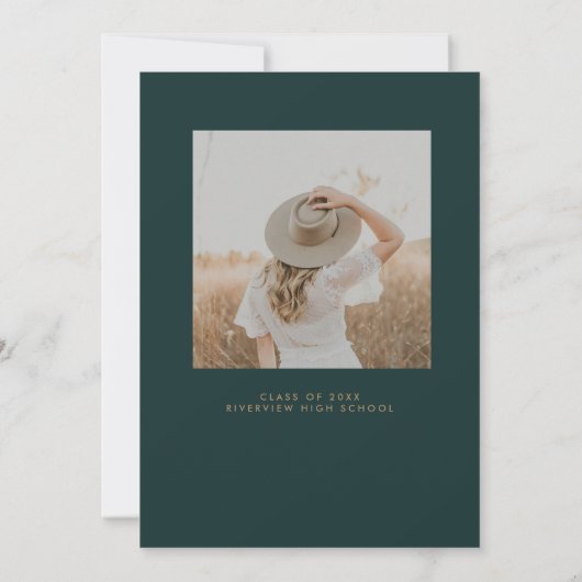 Classy Script Afstuderen Announcement Kaart (Achterkant)
