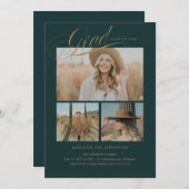 Classy Script Afstuderen Announcement Kaart (Voorkant / Achterkant)