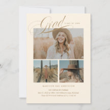 Classy Script Afstuderen Announcement Kaart