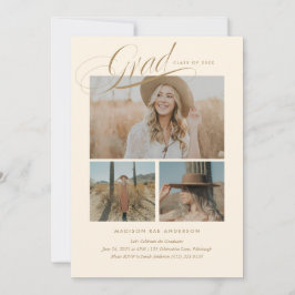 Classy Script Afstuderen Announcement Kaart