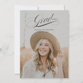 Classy Script Afstuderen Announcement Kaart