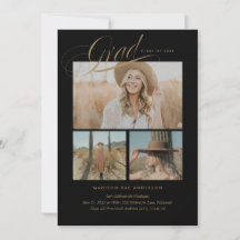 Classy Script Afstuderen Announcement Kaart
