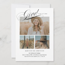 Classy Script Afstuderen Announcement Kaart