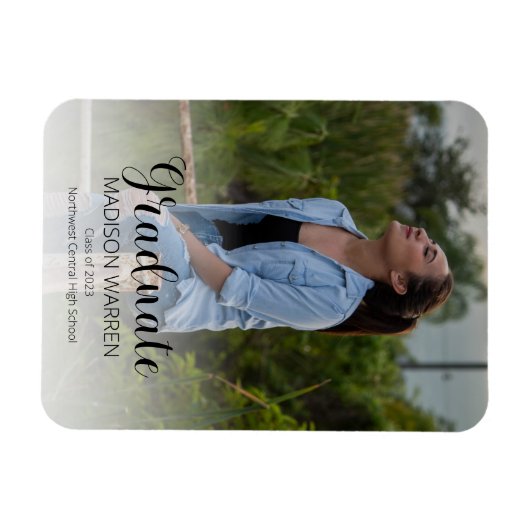 Classy Script Afstuderen twee Afstuderen foto's Magneet (Horizontaal)