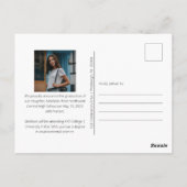 Classy Script Afstuderen twee foto-Afstuderen Post Briefkaart (Achterkant)