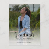 Classy Script Afstuderen twee foto-Afstuderen Post Briefkaart (Voorkant)
