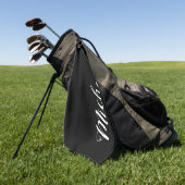 Classy Script Black en White - gepersonaliseerde v Golfhanddoek (Groen)