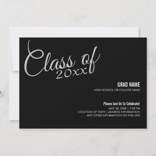 Classy Script Faire-part Party (Dos)