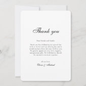 Classy Script Photo Rounded Wedding Thank You Bedankkaart (Achterkant)