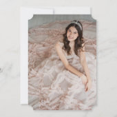 Classy Script Royal Blue Birthday quinceañera Kaart (Achterkant)